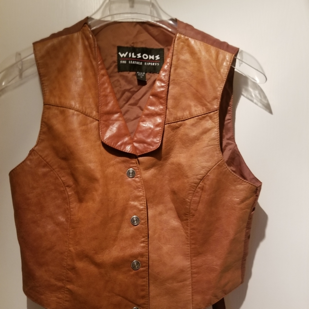 Wilson's Leather Lapel Brown Vest